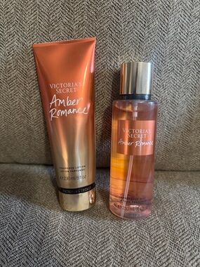 Victoria’s Secret Amber Romance fragrance mist and lotion